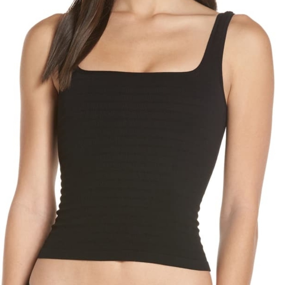 Free people square cami xs/s nwt black